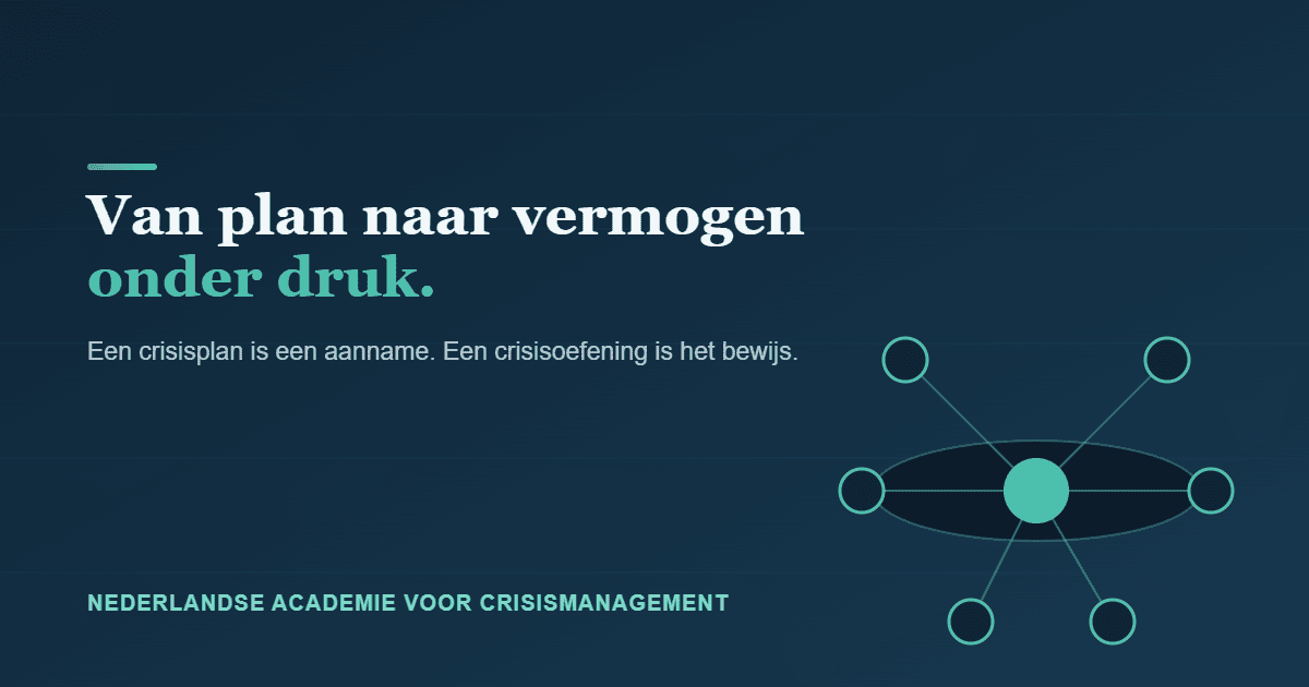Crisisoefening met crisisteam en directie aan de situatietafel
