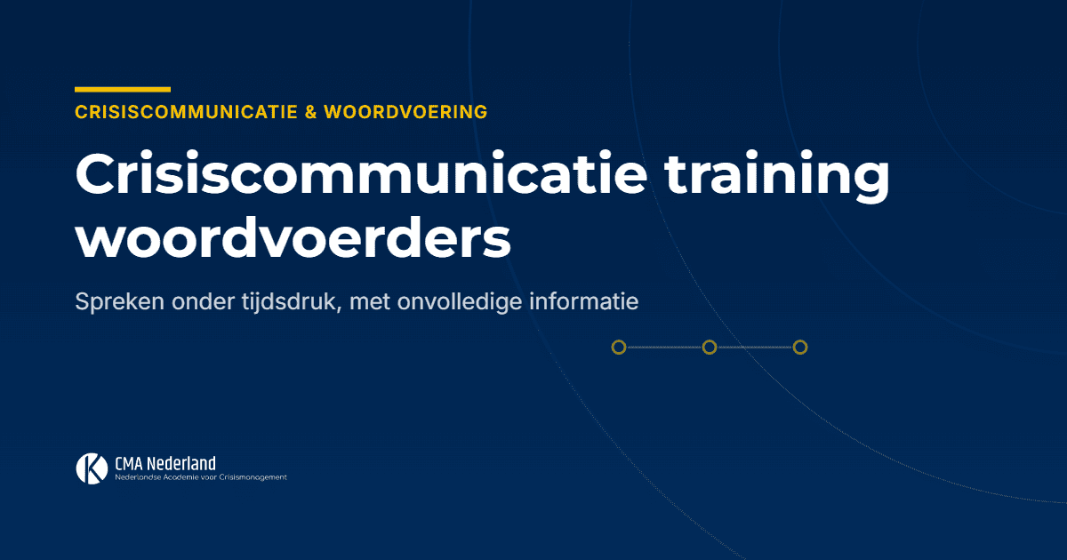 Crisiscommunicatie training woordvoerders: woordvoerder bereidt zich voor op vragen onder tijdsdruk