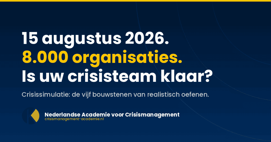 Crisissimulatie – de vijf bouwstenen van realistisch oefenen (Nederlandse Academie voor Crisismanagement)