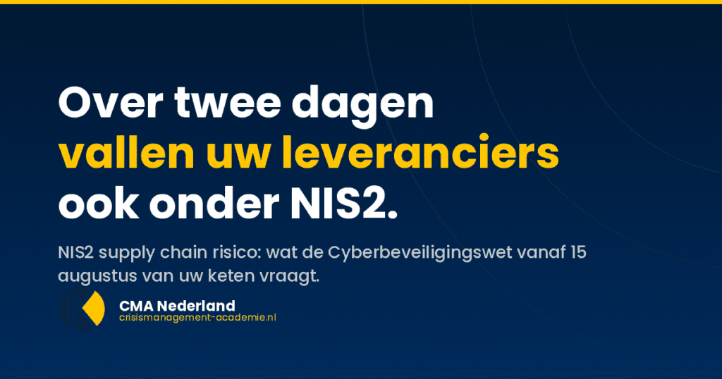 NIS2 supply chain risico: uw leveranciers vallen er ook onder NIS2 supply chain risico: over twee dagen vallen uw leveranciers ook onder de Cyberbeveiligingswet