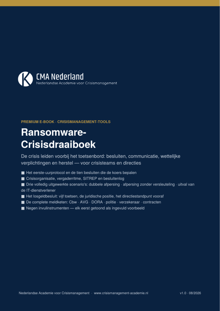 Ransomware-crisisdraaiboek (e-book, 60 p.) Cover van het Ransomware-crisisdraaiboek e-book